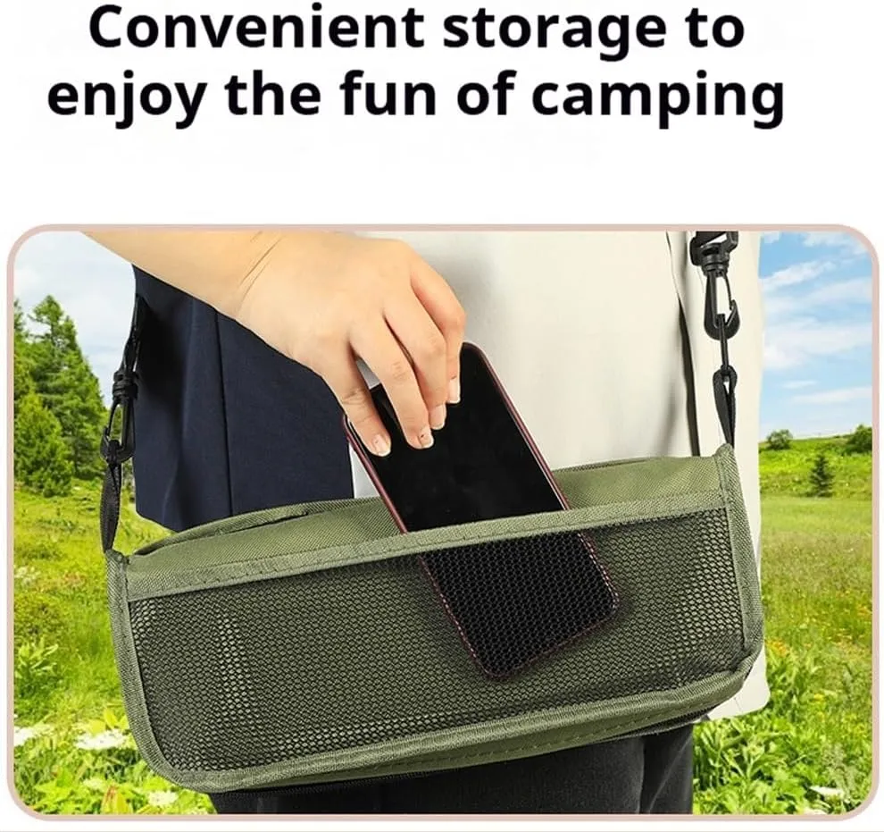 Foldable Backpack Stool, Mini Outdoor Camping Folding Stool with Strap,Portable Small Lightweight Folding Chair for Adults, Collapsible Slacker Seat for Picnics Fishing Hiking Garden(Black,Small)