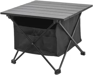 Folding Table Beach Snack Multi-Functional Outdoor Desk Portable Folding Camping Table Waterproof Oxford Easy Clean
