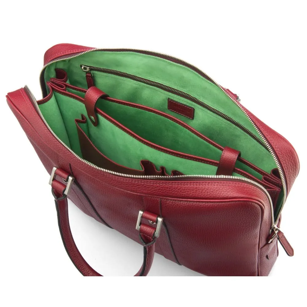 Gainsborough Leather 15" Laptop Bag - Burgundy