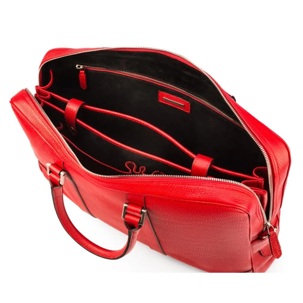 Gainsborough Leather 15" Laptop Bag - Red