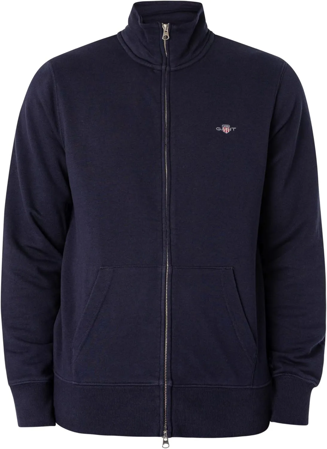 GANT Men's Regular Shield Full Zip Sweatshirt, Evening Blue