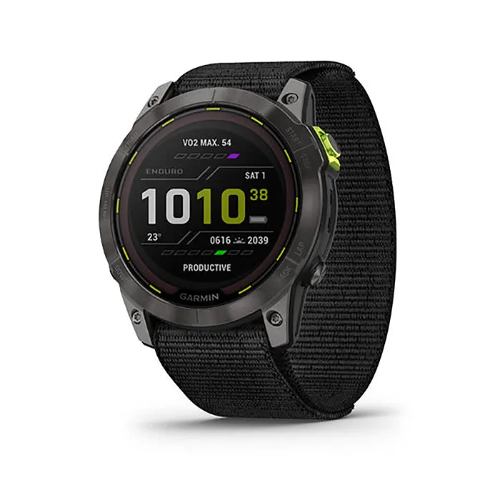 Garmin Enduro 2 Sapphire Carbon Gray DLC Titanium Black Ultrafit Band Full Display Watch - 010-02754-01
