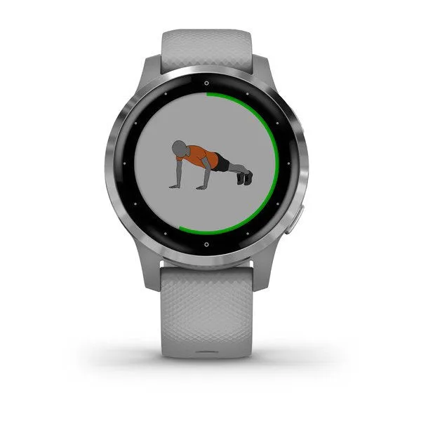 Garmin Vivoactive 4S Powder Gray Silicone Full Display Dial Smart Watch - 010-02172-04