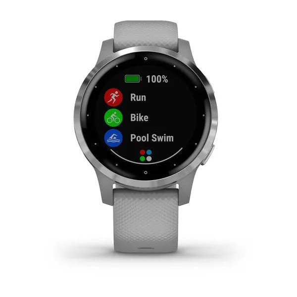 Garmin Vivoactive 4S Powder Gray Silicone Full Display Dial Smart Watch - 010-02172-04