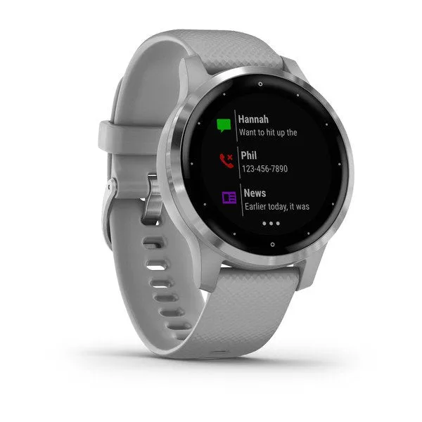 Garmin Vivoactive 4S Powder Gray Silicone Full Display Dial Smart Watch - 010-02172-04