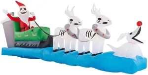 Gemmy 11Ft. Christmas Inflatable Colossal Airblown Jack Skellington in Sleigh Indoor/Outdoor Holiday Decoration