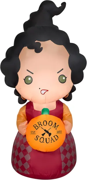 Gemmy 59.8" Tall x 27.9" Wide Hocus Pocus Sanderson Sisters Mary Holding a Pumpkin Halloween Inflatable Halloween Indoor/Outdoor Decoration