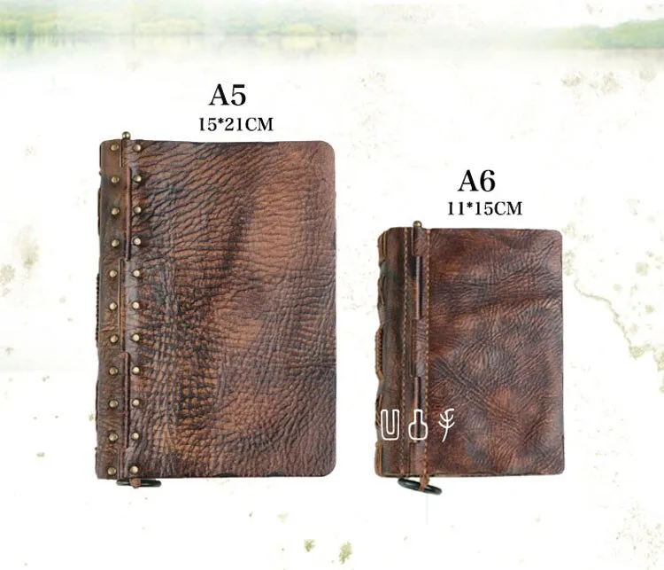 Genuine Leather Lotus Leaf Notebook, Book of Shadows, Spell Book