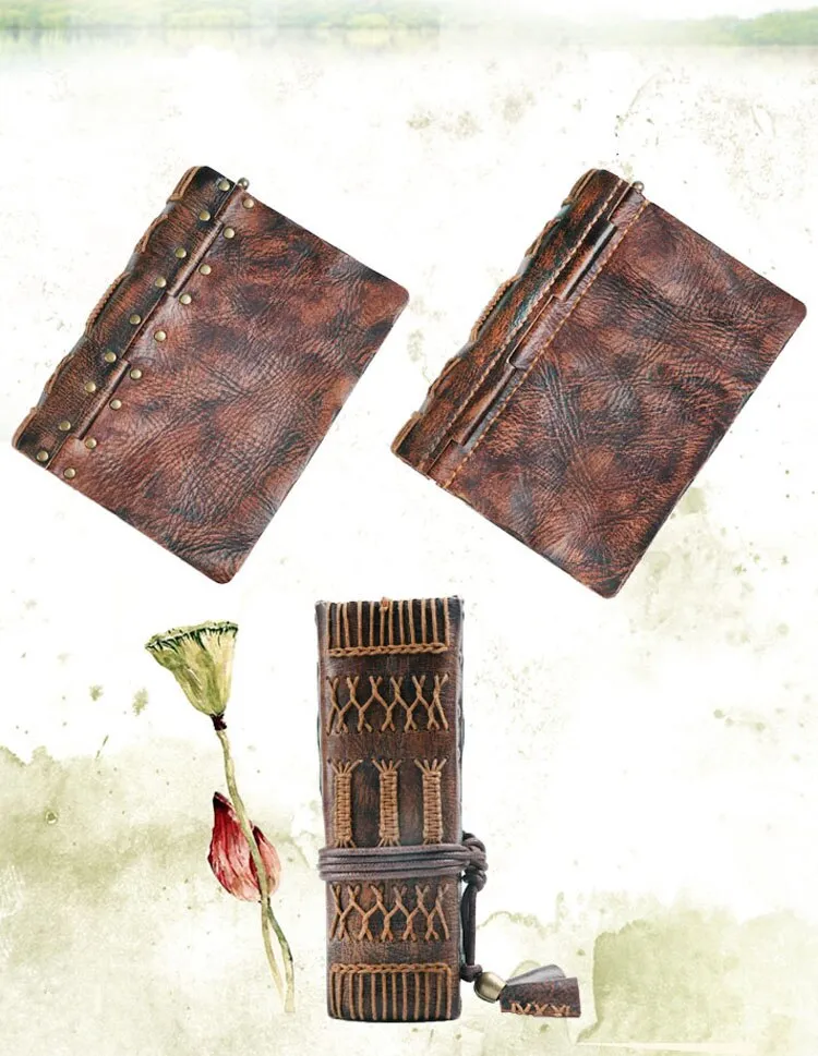 Genuine Leather Lotus Leaf Notebook, Book of Shadows, Spell Book