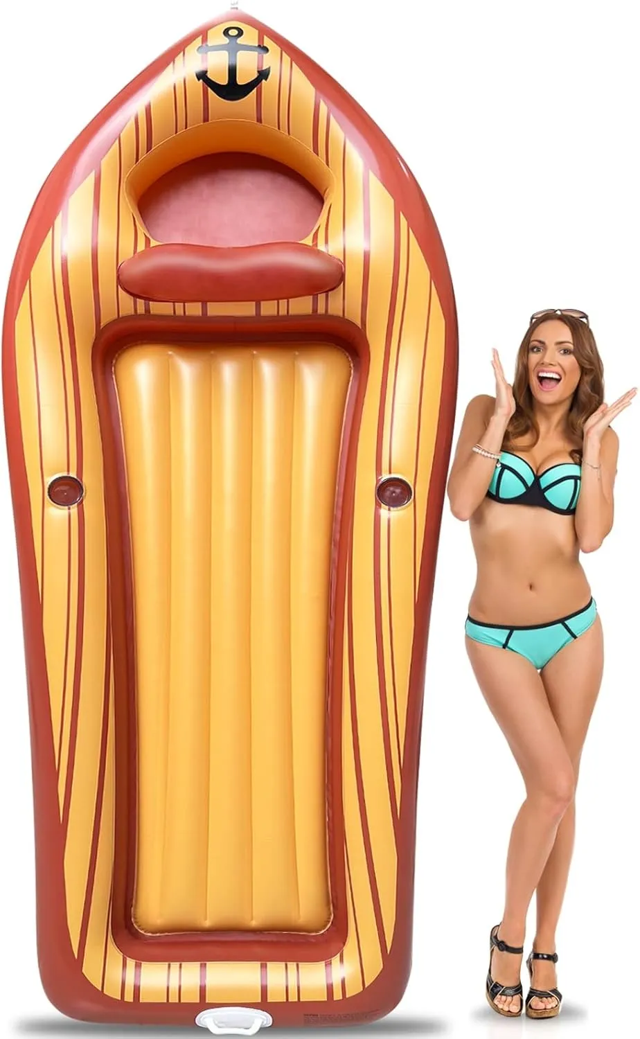 Giant Inflatable Tanning Pool Lounger Float with Cooler 2 Drink Holders, Suntan Tub Raft Floatie Summer Beach Swimming Pool Party Decoration Float for Adults Kids (99.6 x43.3 Inch)