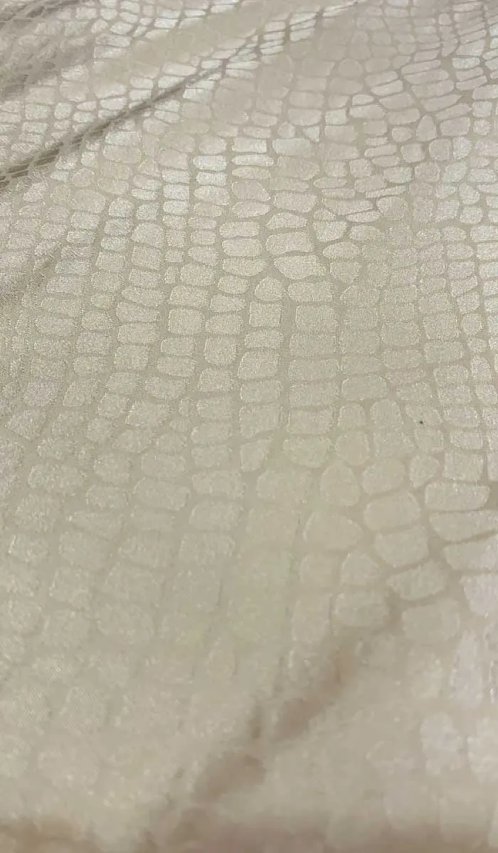 Ginia 100% Silk Chemise in Pearled Jacquard Creme GJQ301 SALE