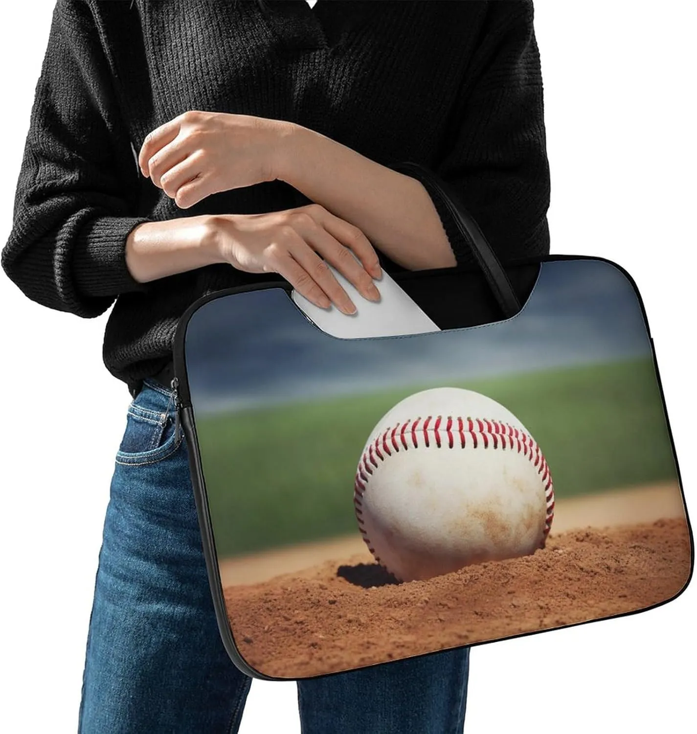 Giraffe Laptop Bag for Women Handheld Leather Computer Bag Laptop Messenger Bag Briefcase