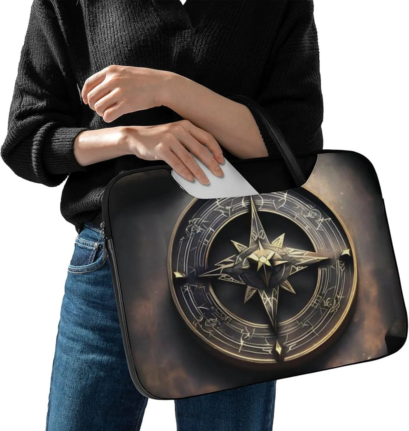 Giraffe Laptop Bag for Women Handheld Leather Computer Bag Laptop Messenger Bag Briefcase