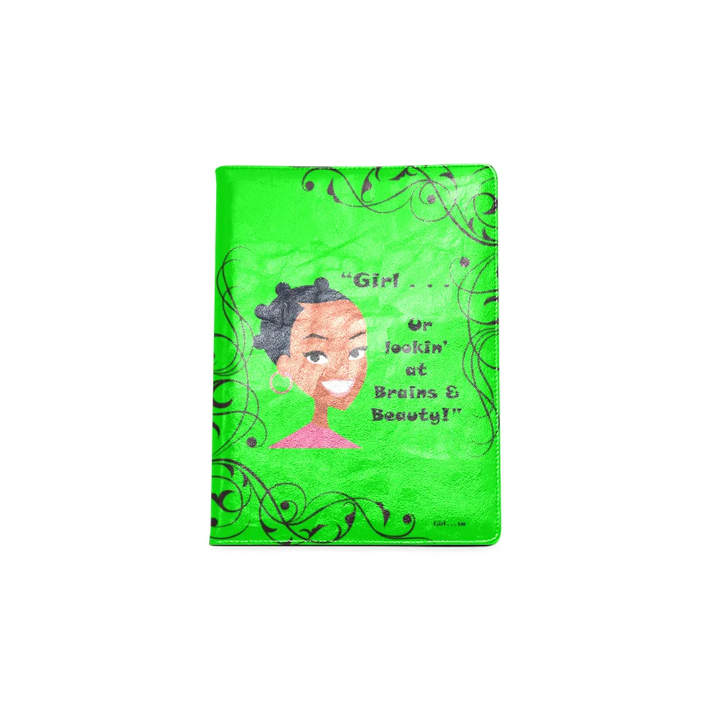 Girl Beauty and Brains Custom Notebook