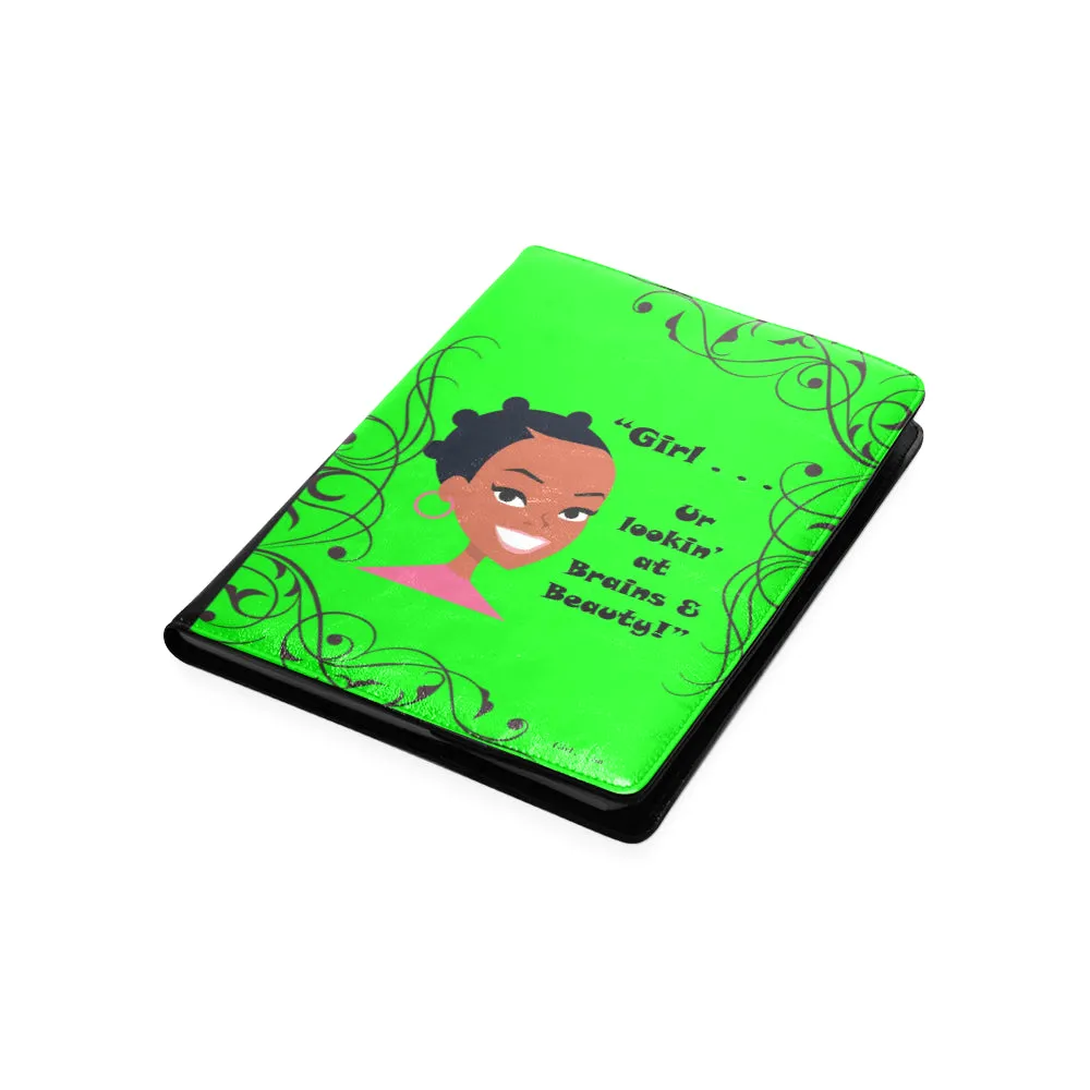 Girl Beauty and Brains Custom Notebook