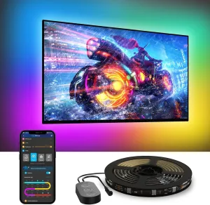 Govee TV LED Backlight, RGBIC Smart LED Strip Lights for 55-65 Inch TVs, Bluetooth and Wi-Fi APP Control, Works with Alexa & Google Assistant, Music Sync, 99  Scene Modes, Adapter