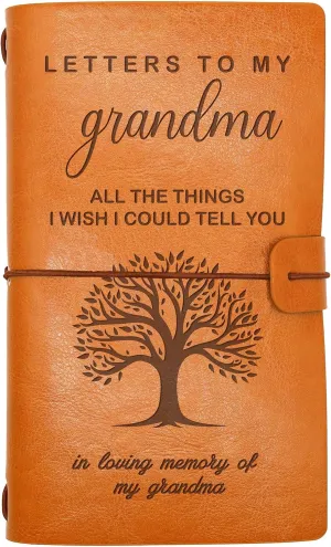 Grandma Memorial Remembrance Gift-Bereavement Gift-Refillable Travel Photo Diary Journal-Sympathy Gift for Loss of Grandma-Letters To My Grandma,All The Things I Wish I Could Tell You-In Loving Memory