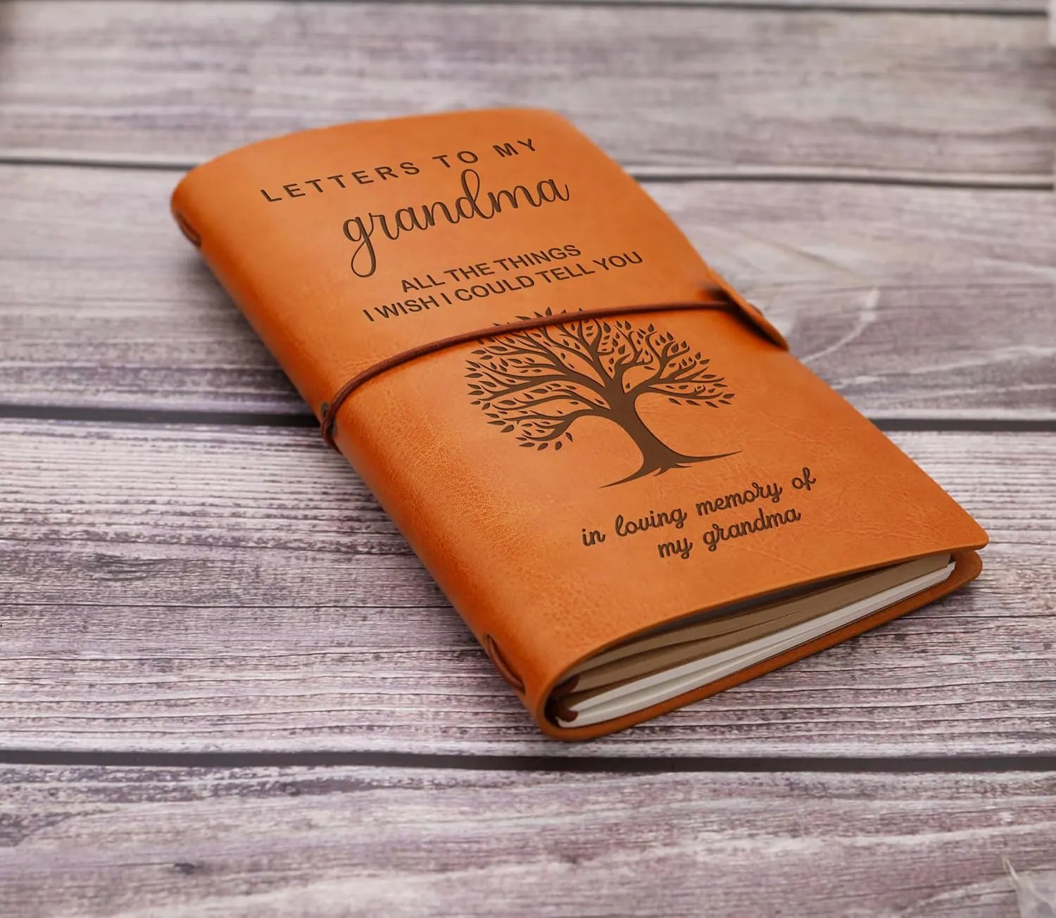 Grandma Memorial Remembrance Gift-Bereavement Gift-Refillable Travel Photo Diary Journal-Sympathy Gift for Loss of Grandma-Letters To My Grandma,All The Things I Wish I Could Tell You-In Loving Memory
