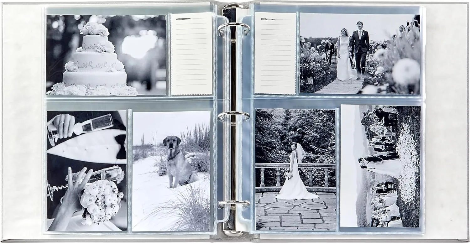 Graphic Image Leather Photo Album with 18 Clear-Pocket Pages, Holds 108, 4" x 6" Pictures | Refillable 3-Ring Binder | Made in the USA (Large - 10.5" x 12")