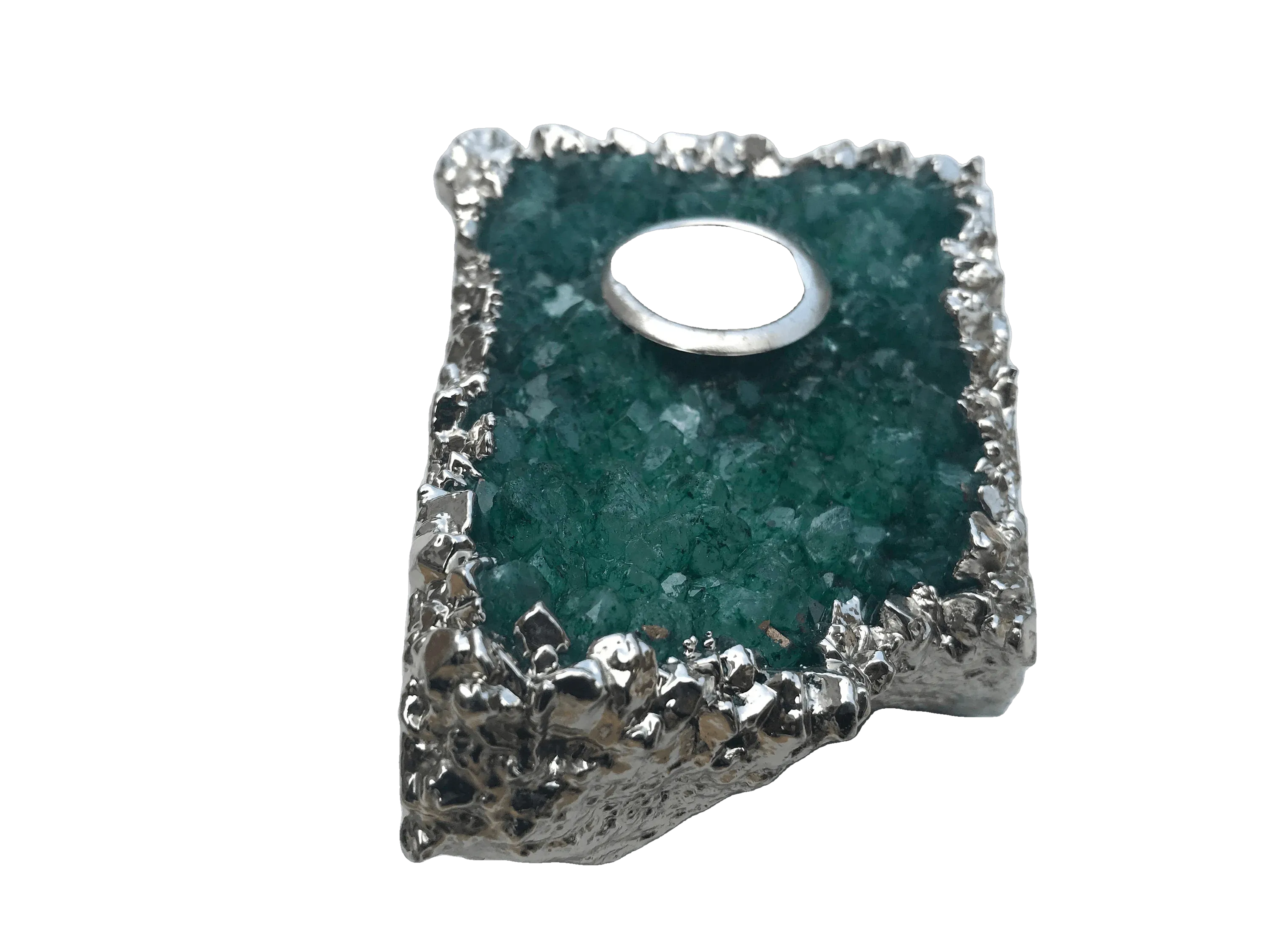 Green Agate Gemstone Taper Candle Holder