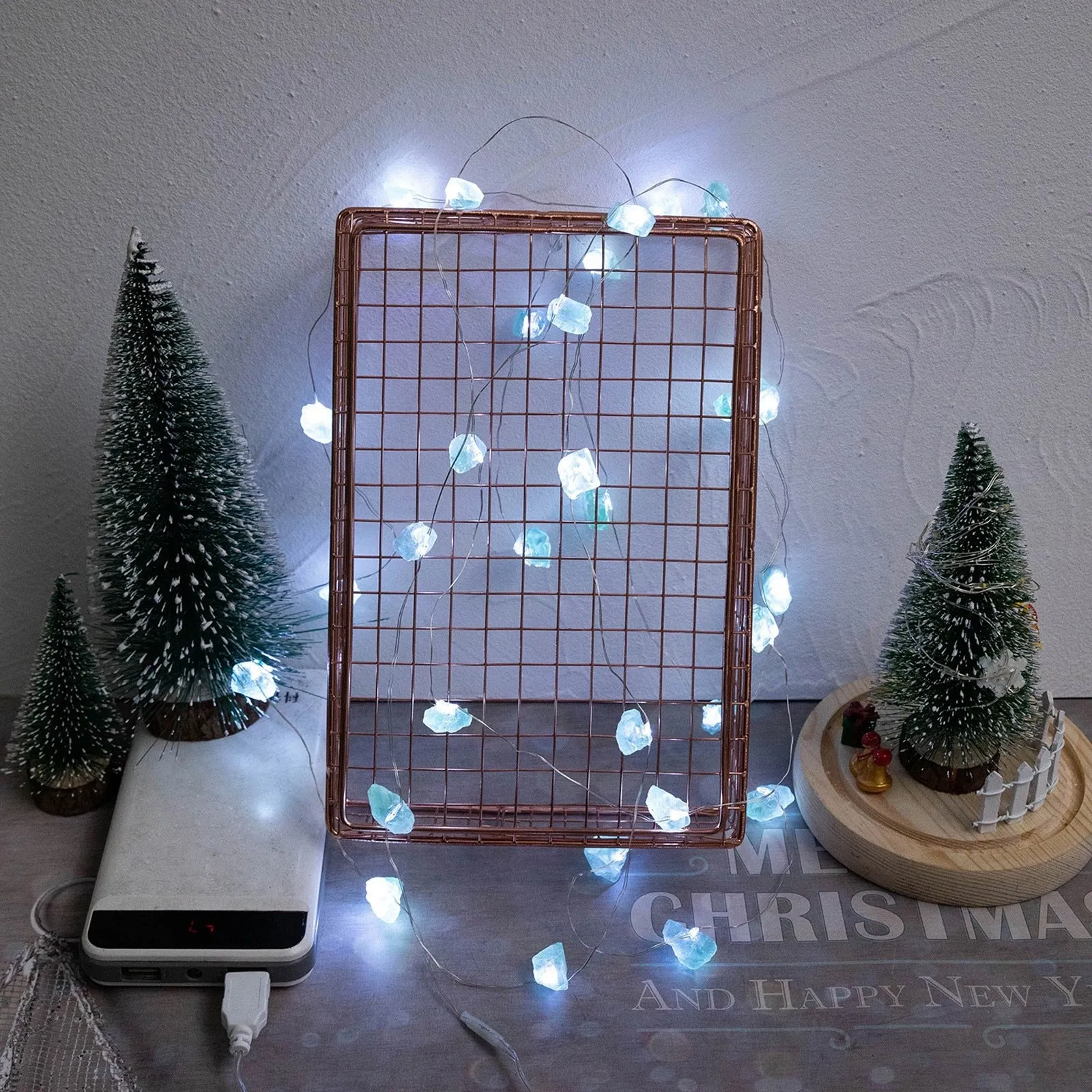 Green Crystal Stone String Lights