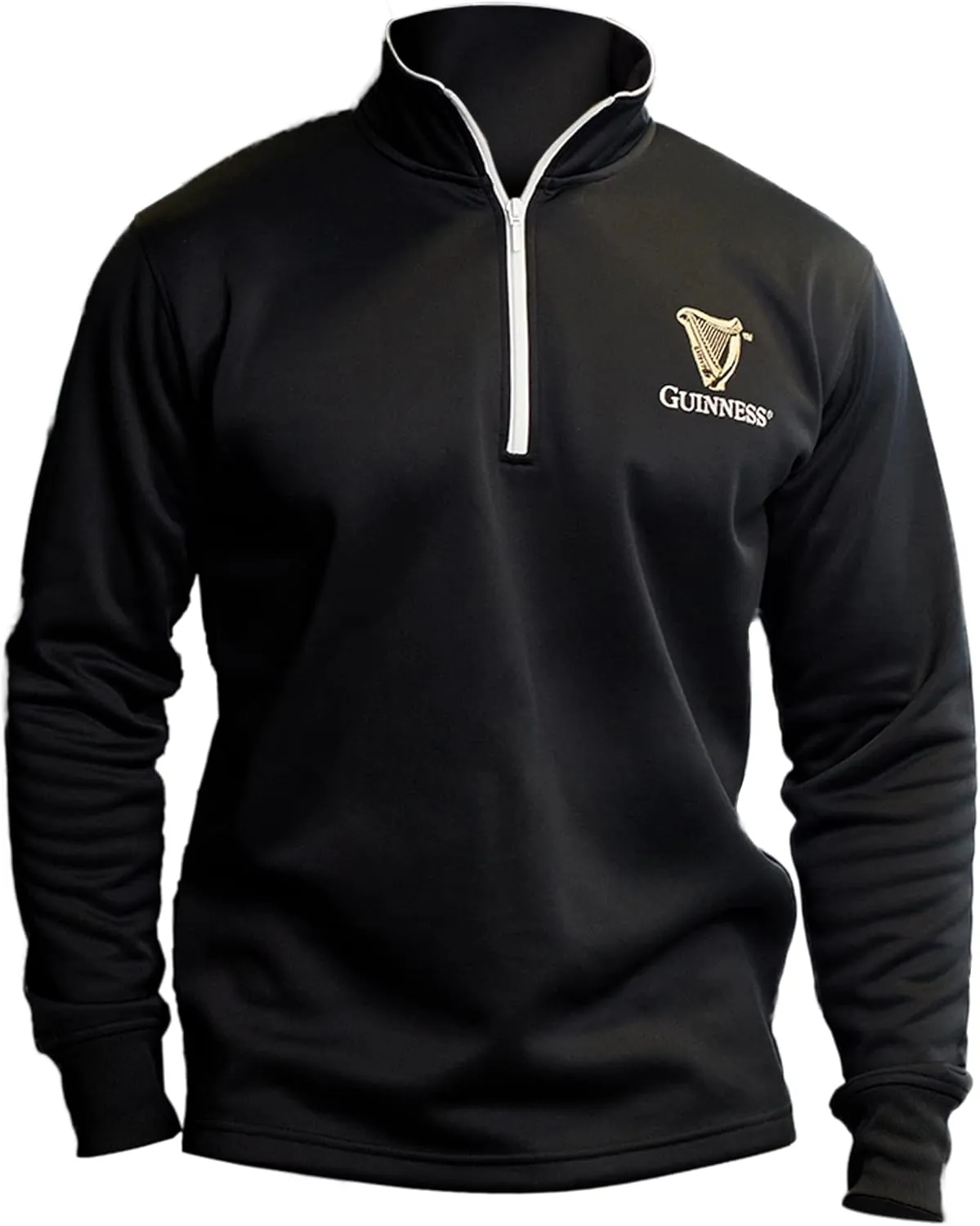 Guinness Black Quarter Zip Performance Top Official Merchandise Pullover 1/4 Zip Athletic Fleece
