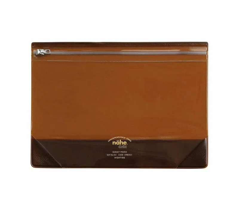Gusset pouch (clear brown)