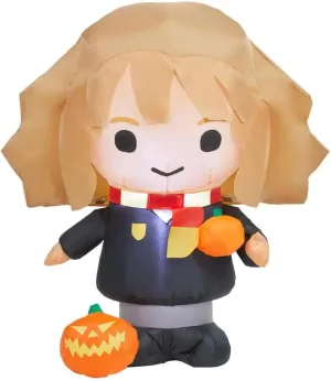 Halloweeen Inflatable 3Ft Hermione with Pumpkin, Black Indoor/Outdoor Decoration