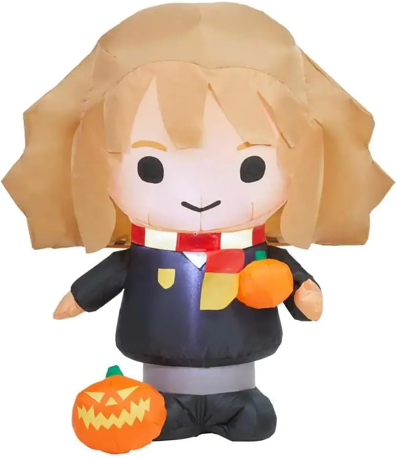Halloweeen Inflatable 3Ft Hermione with Pumpkin, Black Indoor/Outdoor Decoration
