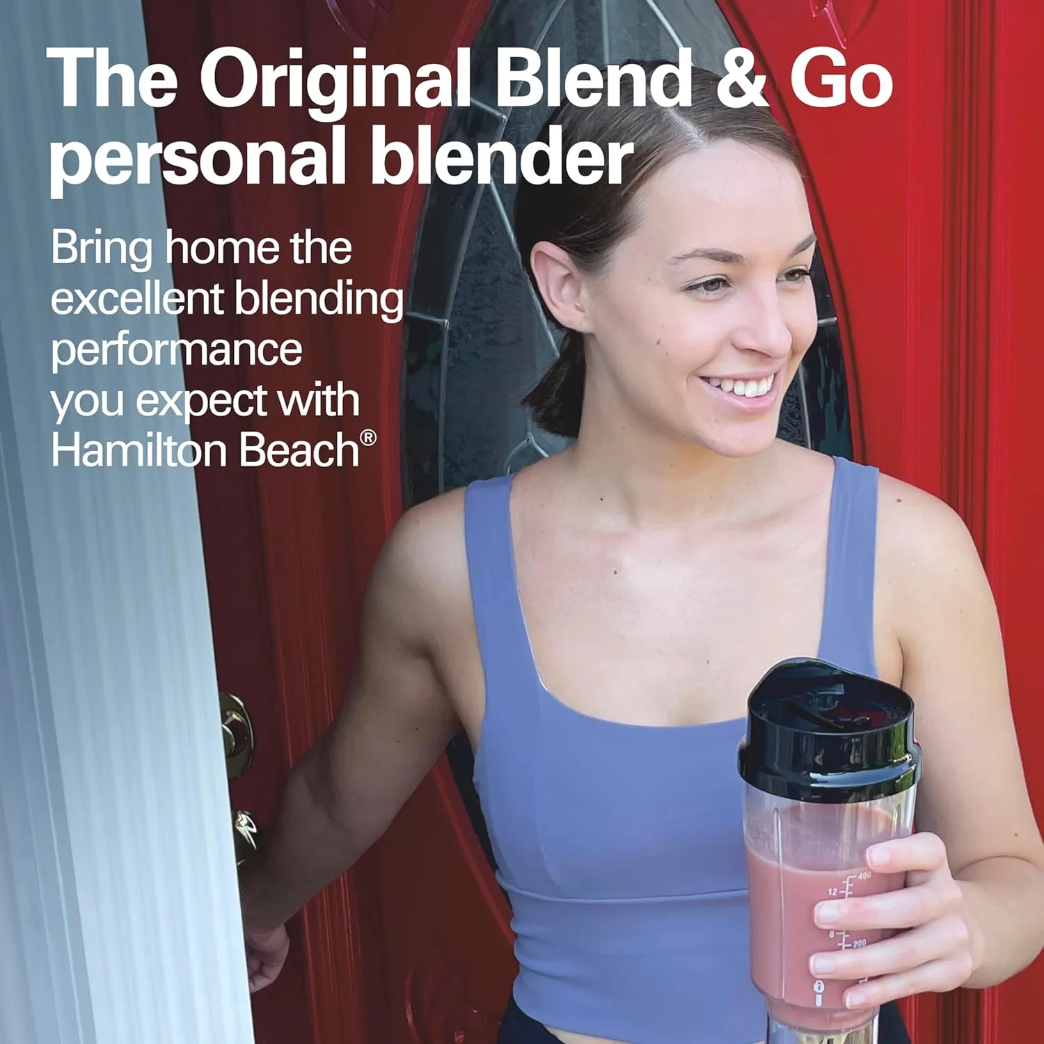Hamilton Beach Portable Blender for Shakes and Smoothies with 14 Oz BPA Free Travel Cup and Lid, Durable Stainless Steel Blades for Powerful Blending Performance, Black (51101AG)