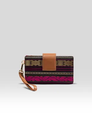 Hamsa Pure Zari Wrist Wallet Black & Tan