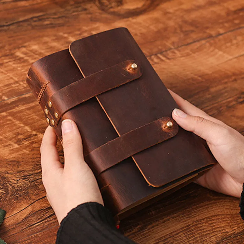 Hand-Sewn Vintage Leather Journal 480 Pages Travel Journal Notebook