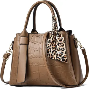 Handbags for Women Designer Top Handle Bag Croc Shoulder Bags PU Leather Tote Bag Ladies Work Bag