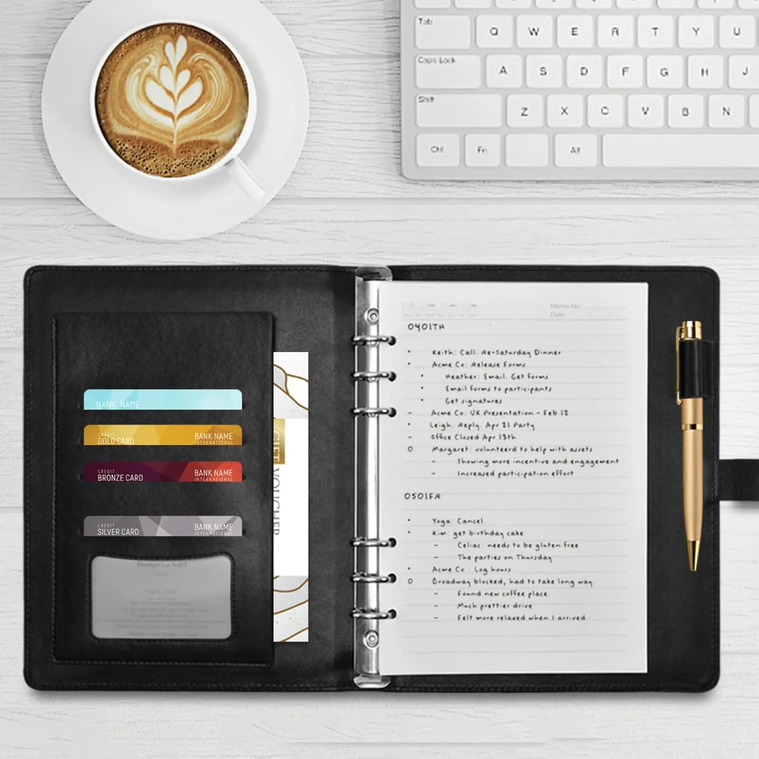 Handcuffs Leopard Print PU Leather Notebook Binder A5 6 Ring Refillable Journal with Magnetic Buckle Closure Travel Planner Notebook Binder for Business Cards,Office,