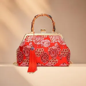 Handmade Embroidered Cheongsam Bag Hanfu Antique Handbag For Elegant Occasions