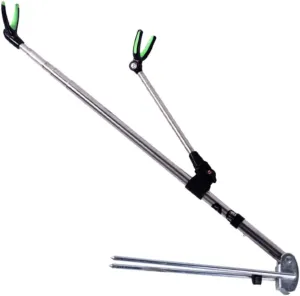 Happyyami Fishing Supplies Telescopic Rod Holder Stainless Steel Wall Mount Fishing Rod Storage Rack Durable Random Color