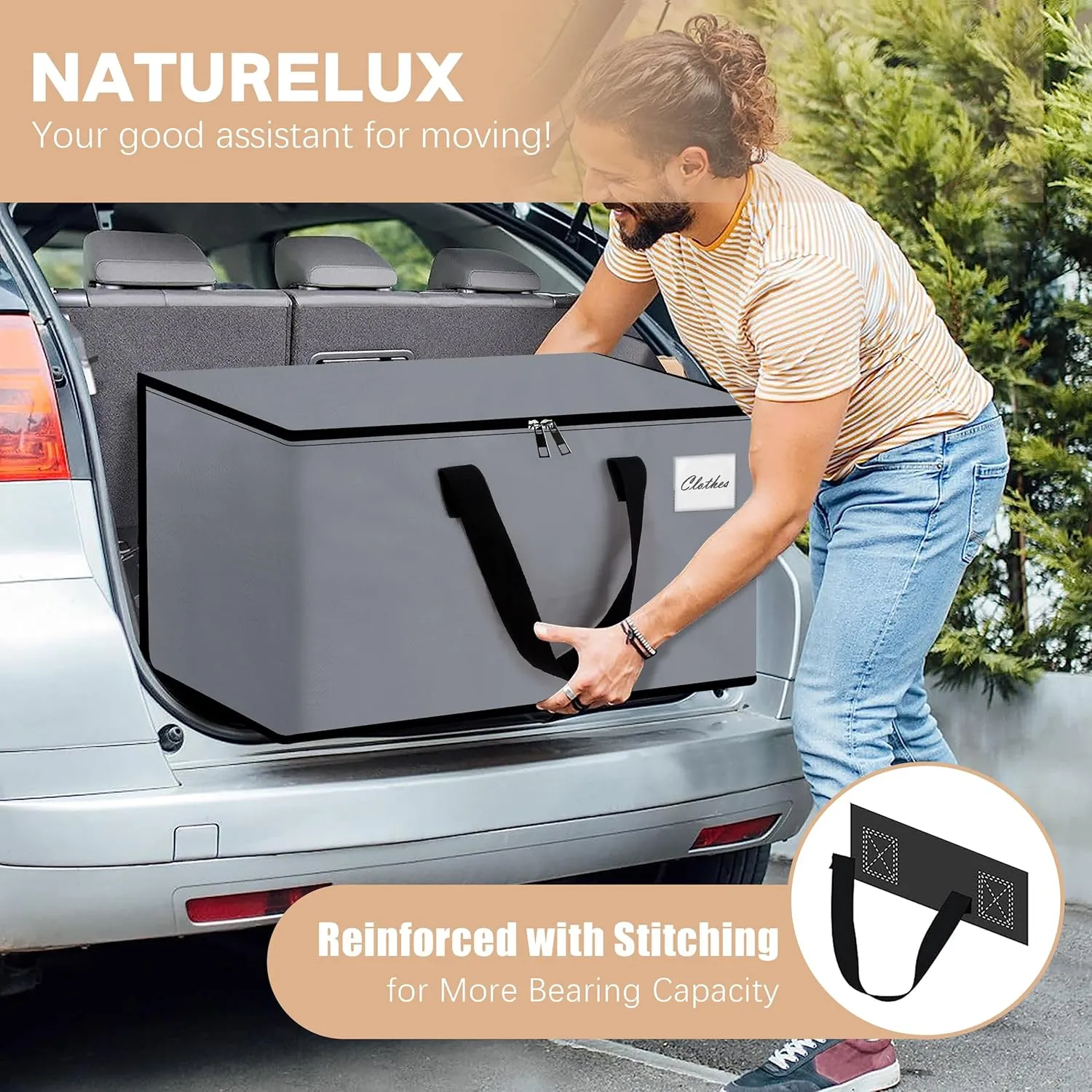 Heavy Duty Moving Bags - Extra Large Packing Bags and Storage Totes, Collapsible and Foldable Option for Moving and Storage, Multicolored, 93 L - 6 Pack