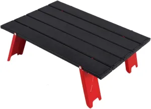 Hemoton Beach Table Mini Portable Table Red Aluminum Alloy
