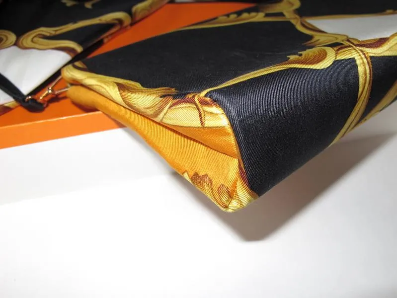 Hermes 1970s Print Silk Bag and Matching Scarf Etole by Henry D'Origny