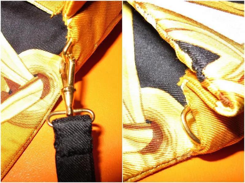 Hermes 1970s Print Silk Bag and Matching Scarf Etole by Henry D'Origny