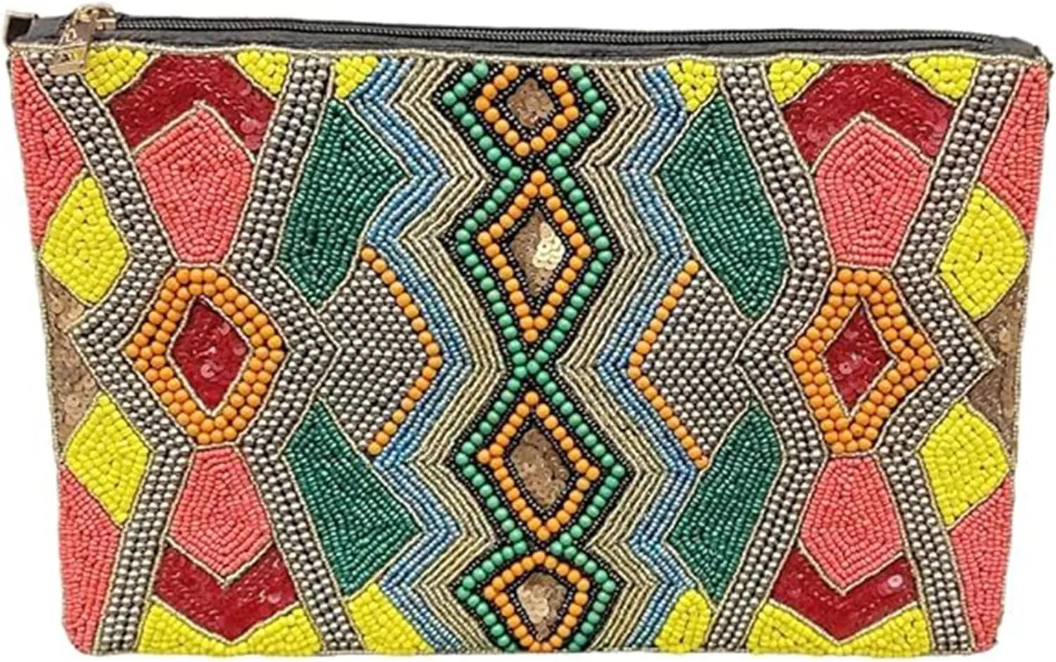 HHH Deisgns Beaded Clutch Bag for Women – Hand Embroidered Evening Bag with Chain Strap – Versatile Shoulder or Crossbody Bag – Excellent for Weddings Parties and Special Events