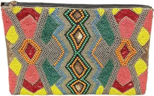 HHH Deisgns Beaded Clutch Bag for Women – Hand Embroidered Evening Bag with Chain Strap – Versatile Shoulder or Crossbody Bag – Excellent for Weddings Parties and Special Events