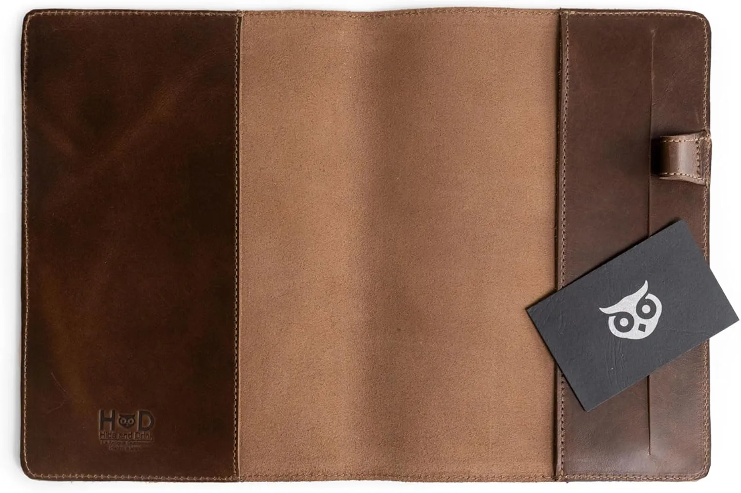 Hide & Drink, Case for Hardcover Leuchtturm A5 (5.75 x 8.25 in.) Notebook, Protective Cover for Journal, Personal Planner, Full Grain Leather, Handmade Writing Accessory, Bourbon Brown