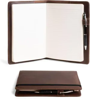 Hide & Drink, Case for Hardcover Leuchtturm A5 (5.75 x 8.25 in.) Notebook, Protective Cover for Journal, Personal Planner, Full Grain Leather, Handmade Writing Accessory, Bourbon Brown
