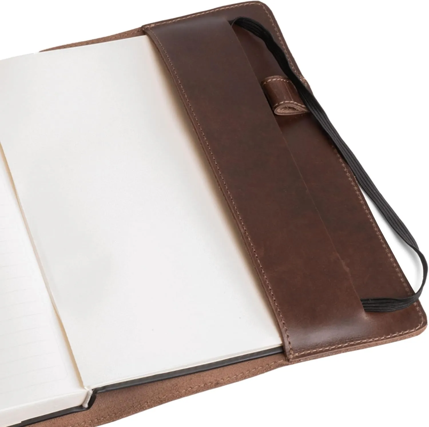 Hide & Drink, Case for Hardcover Leuchtturm A5 (5.75 x 8.25 in.) Notebook, Protective Cover for Journal, Personal Planner, Full Grain Leather, Handmade Writing Accessory, Bourbon Brown
