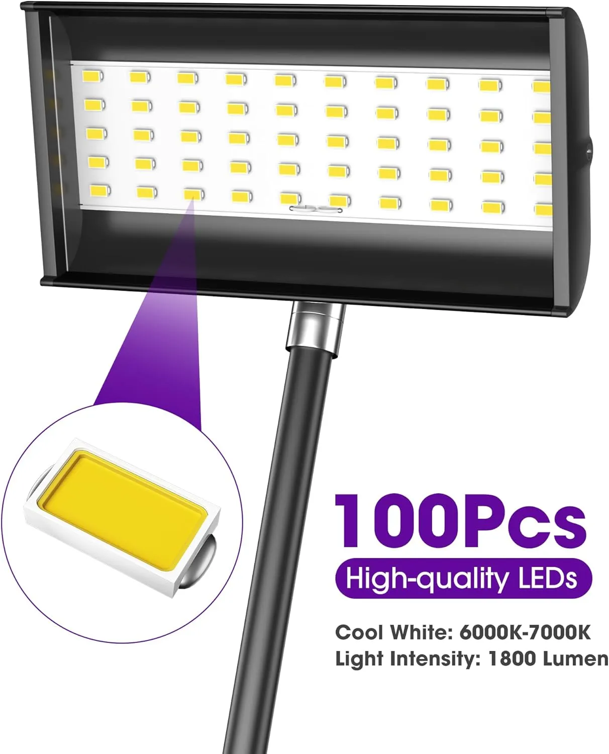 HitLights Trade Show Lights LED Display and Exhibit Arm Lighting, Connectable Tradeshow Lights Included Clamps, Mounting Brackets, Power Cables, Connect Cables (2pcs Black)