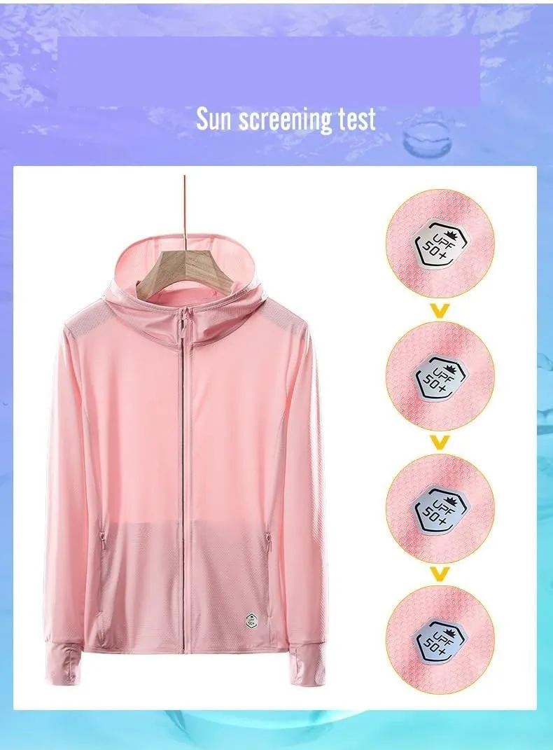 HOLLYWEED Summer sunscreen clothing thin breathable summer knitted ice silk UV protection Ms.