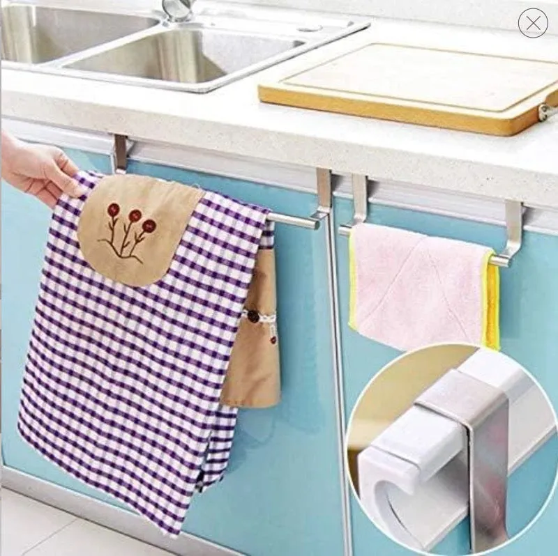 Homlly Over Cabinet Door Stainless Steel Towel Bar Holders (2pcs)