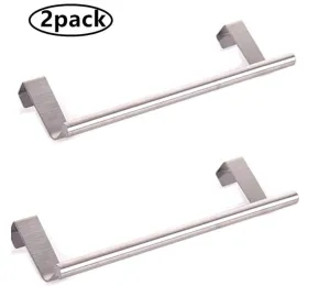 Homlly Over Cabinet Door Stainless Steel Towel Bar Holders (2pcs)