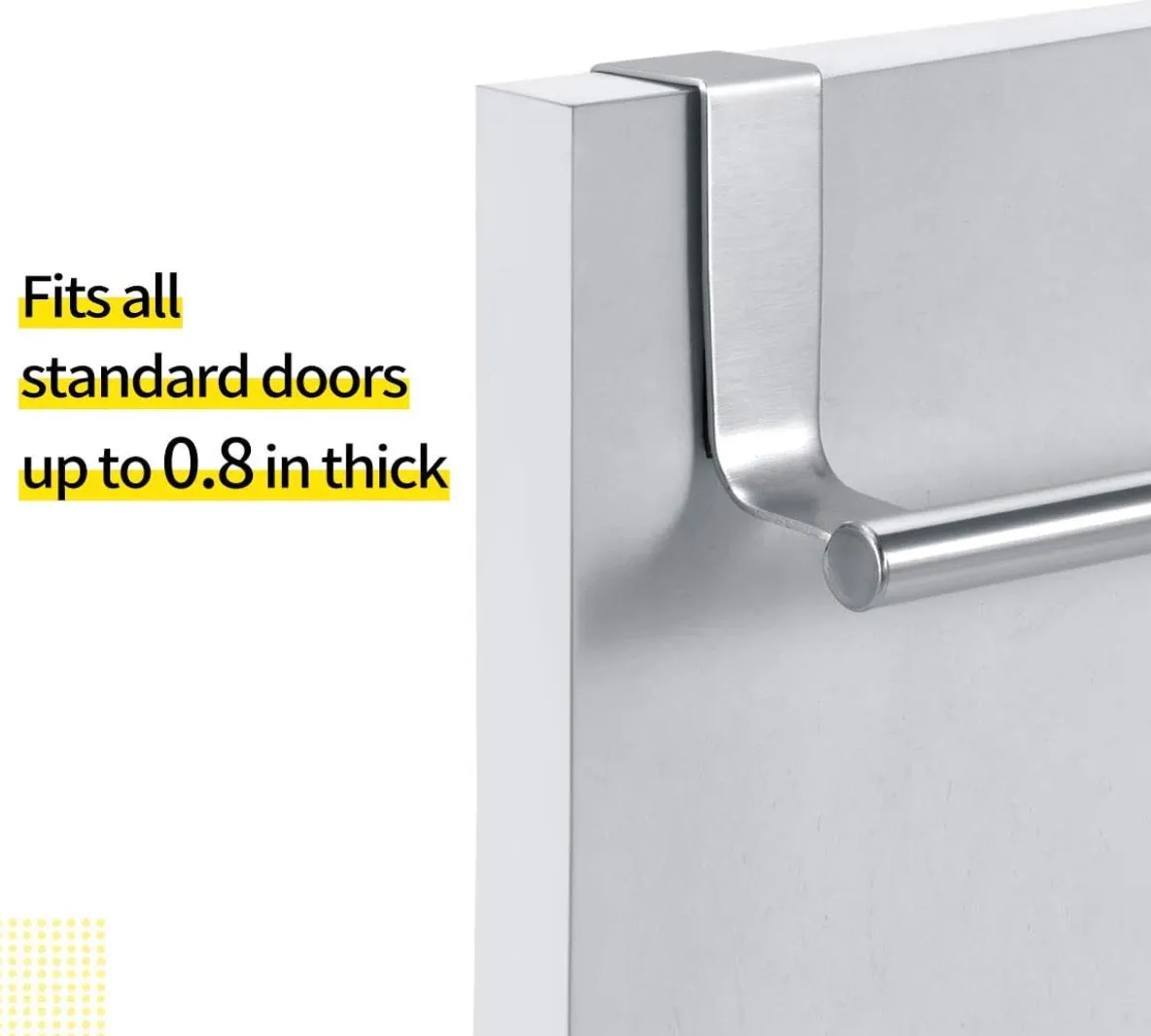 Homlly Over Cabinet Door Stainless Steel Towel Bar Holders (2pcs)